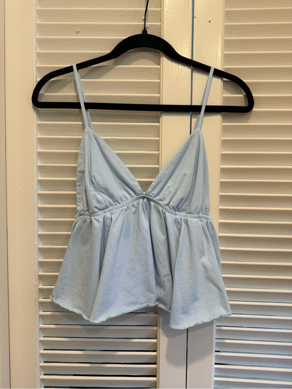 Wild fable Light Blue Spaghetti Strap Peplum Tank Top